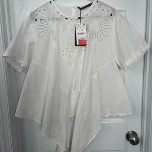NWT - Zara Women’s White Blouse - Large